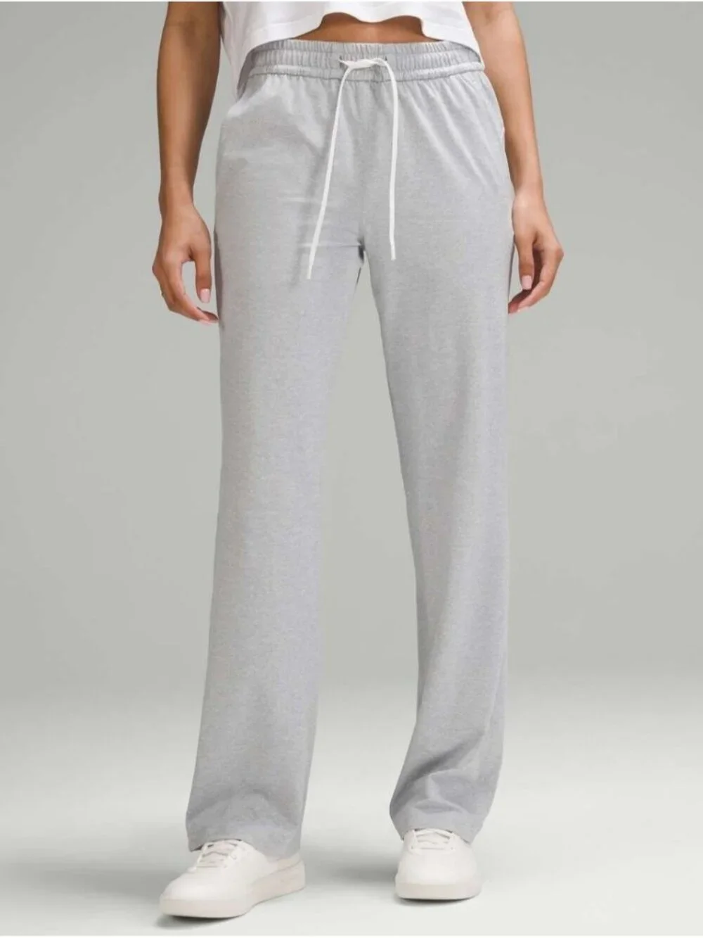 Lululemon Soft Jersey Straight-Leg Mid-Rise Pant *RegbHeathered Core Grey